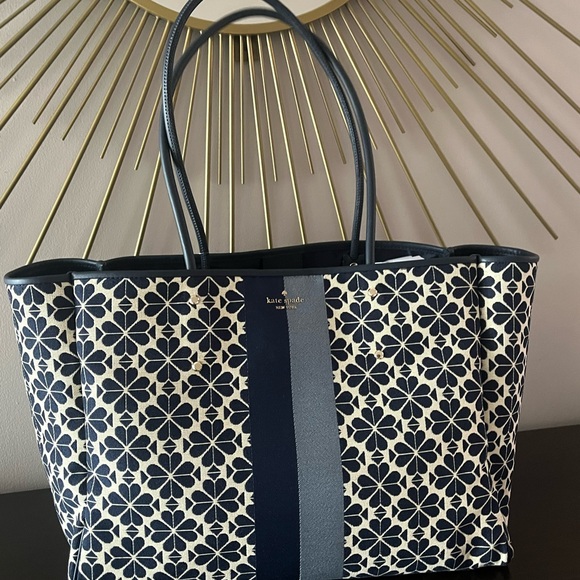 Kate spade Market tote bag jacquard stripe spade flower large Everything handbag - Picture 3 of 12